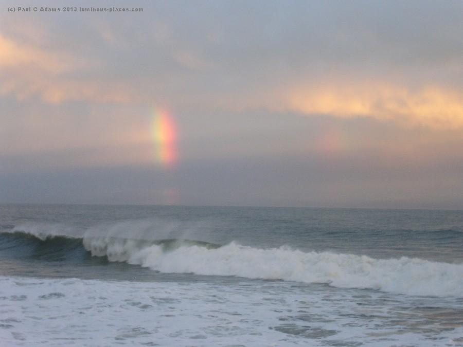 rainbow over bay